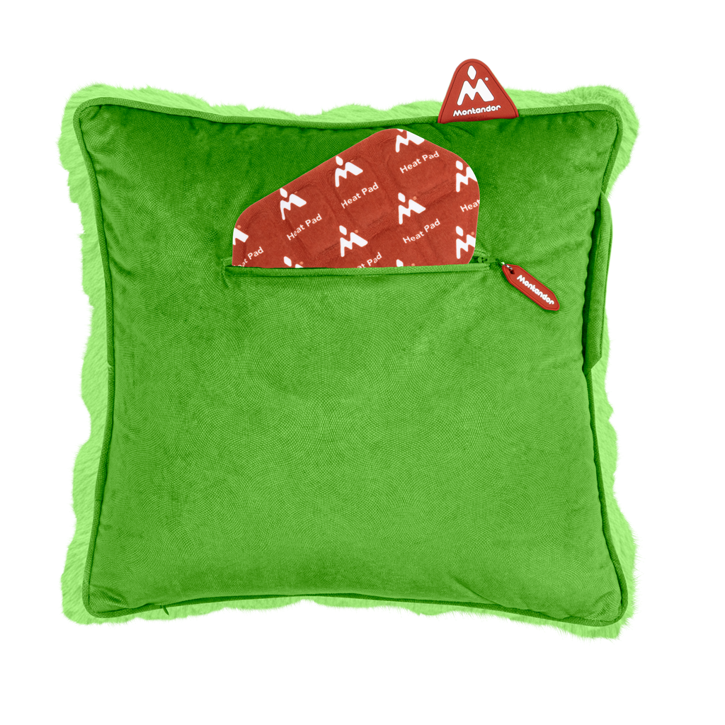 Faux Fur 45x45 | Heat Pad Kussen in Felgroen