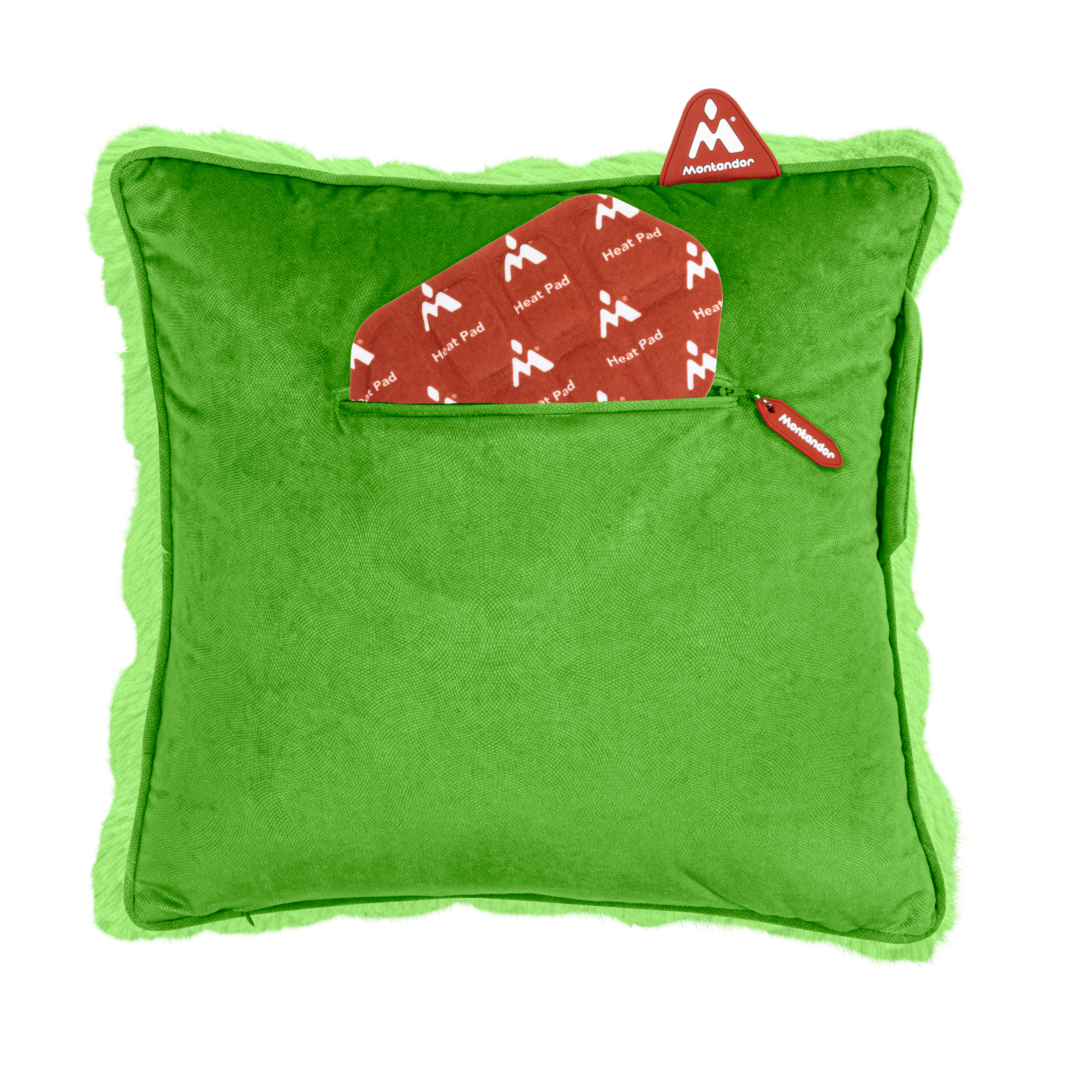 Faux Fur 45x45 | Heat Pad Kussen in Felgroen