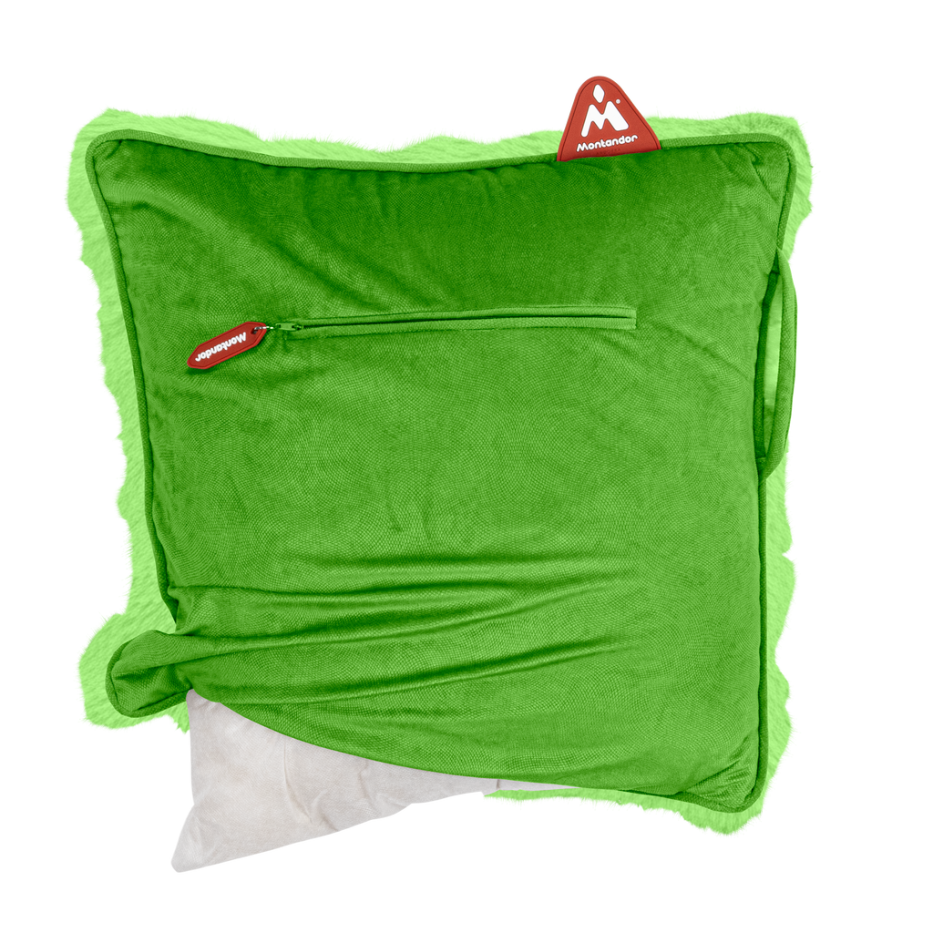 Faux Fur 45x45 | Heat Pad Kussen in Felgroen