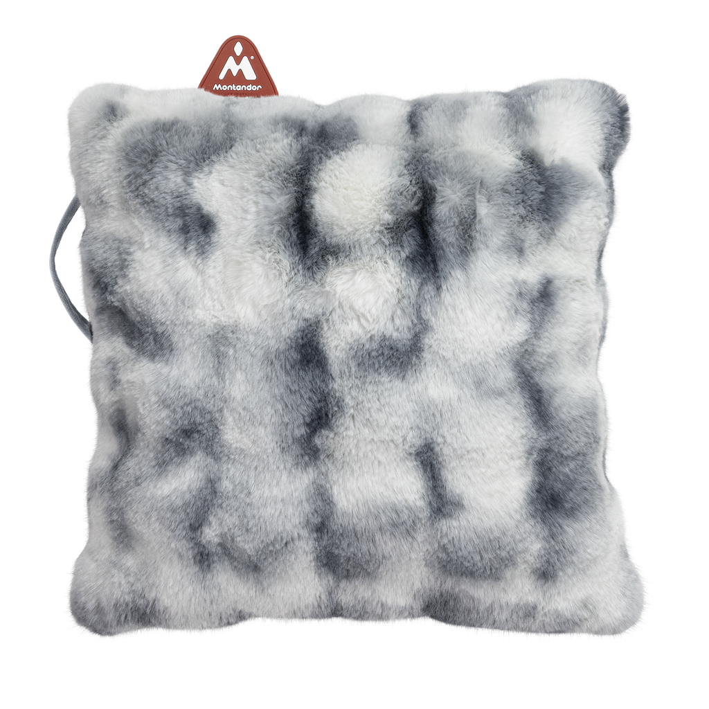 Faux Fur 45x45 | Heat Pad Kussen in Koel Grijs