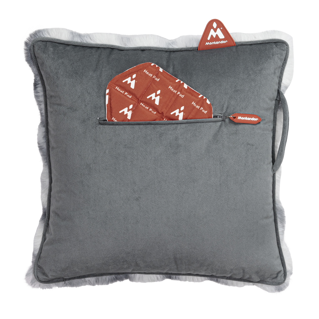 Faux Fur 45x45 | Heat Pad Kussen in Koel Grijs