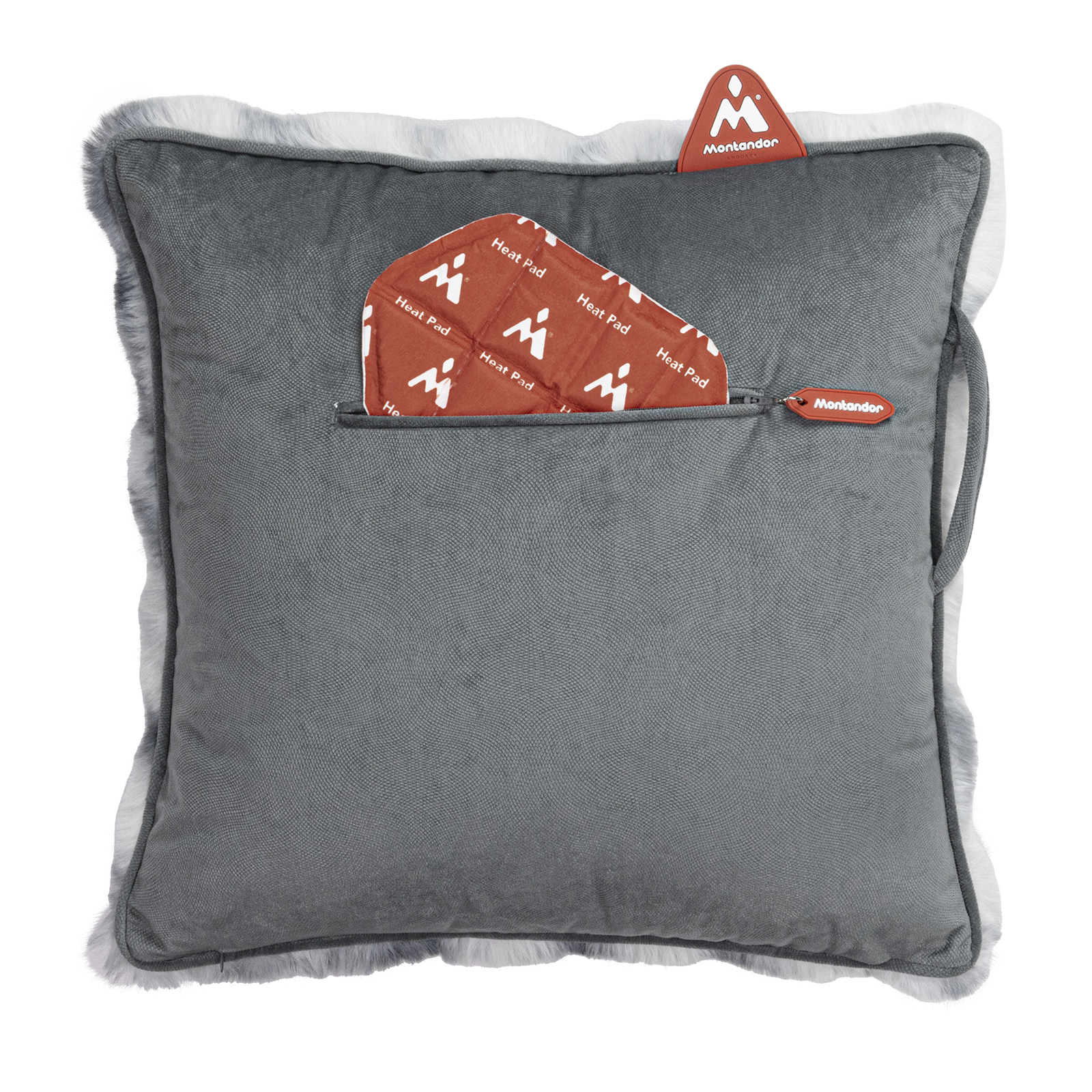 Faux Fur 45x45 | Heat Pad Kussen in Koel Grijs