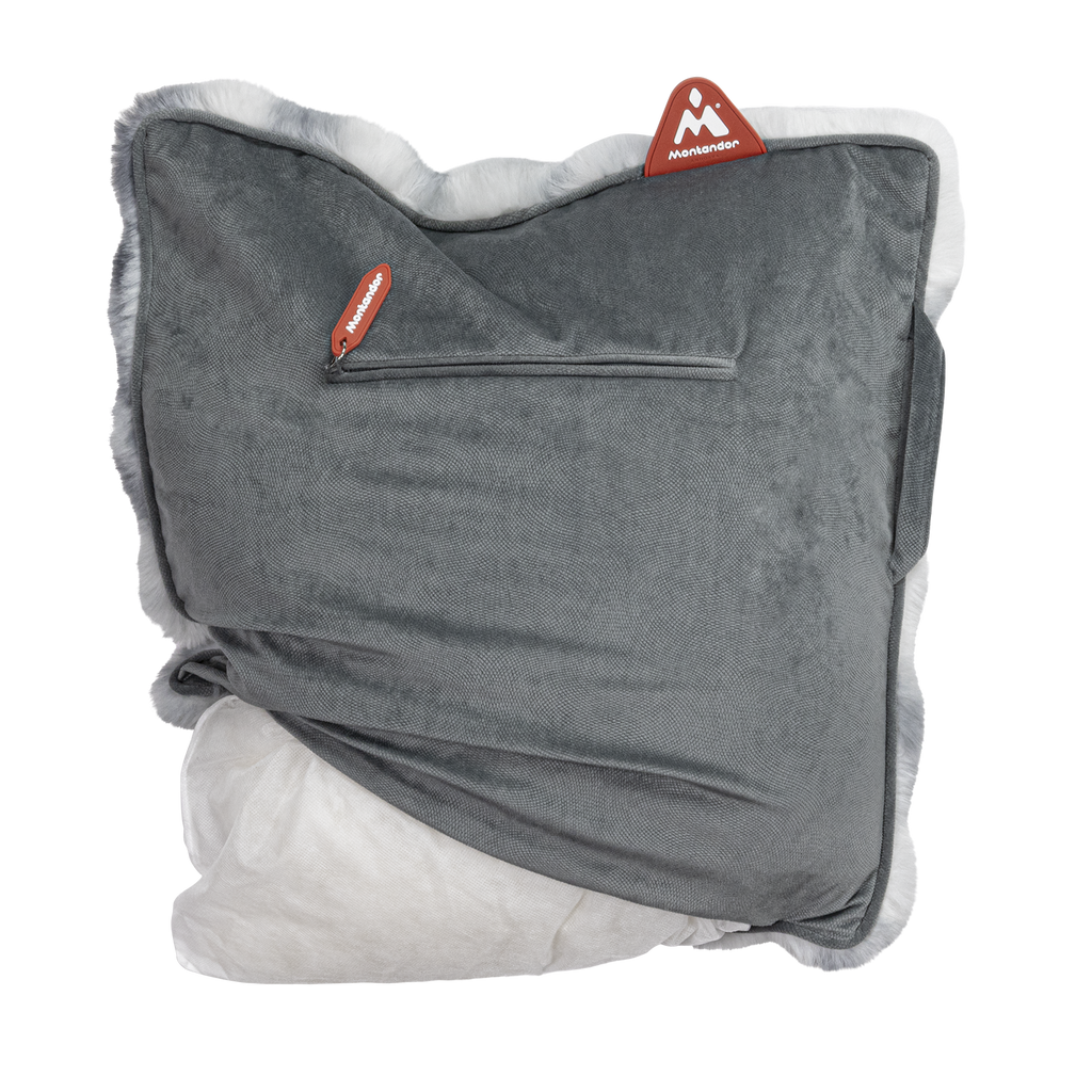 Faux Fur 45x45 | Heat Pad Kussen in Koel Grijs